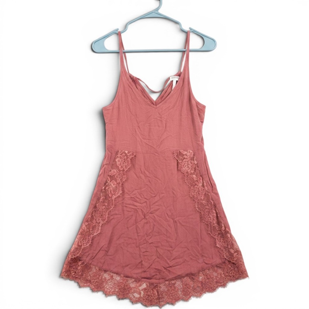Intimately Free People Lace Trim Slip Dress Terracotta Rose Boho Mini S